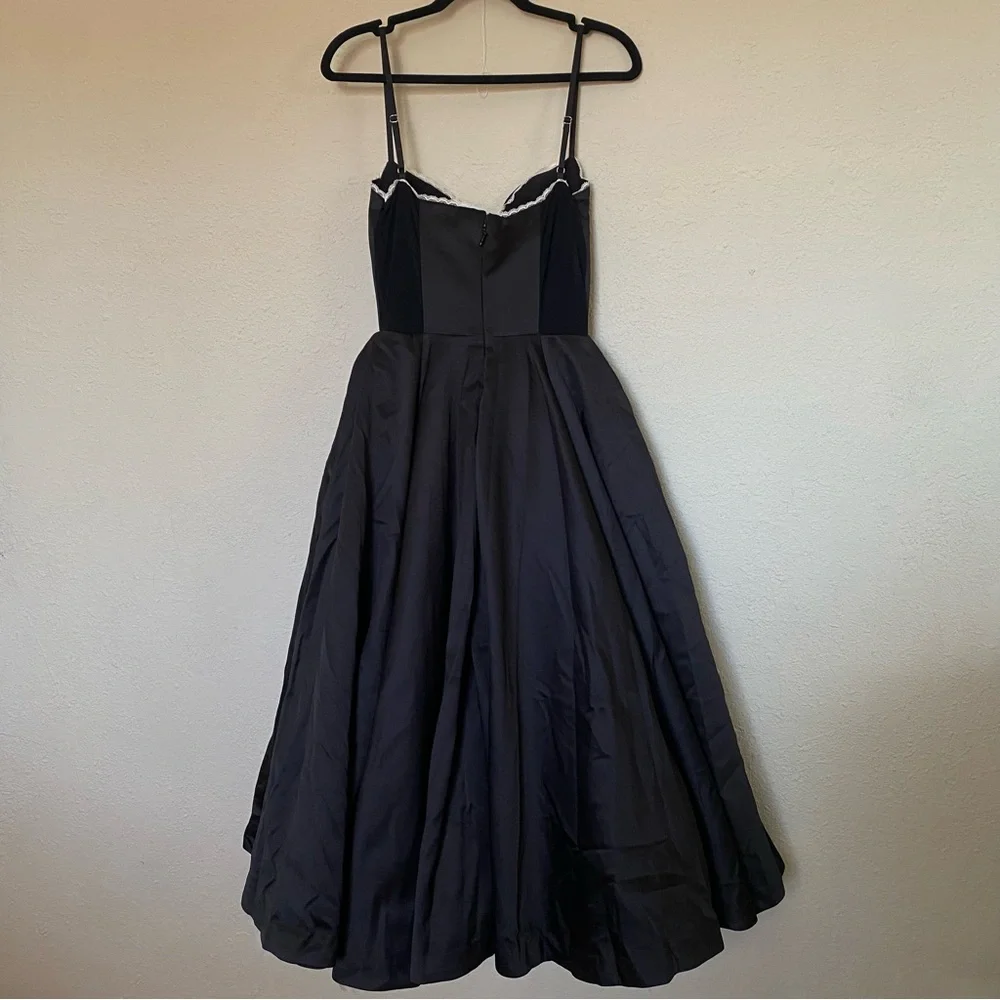 House of CB‎ 'Mademoiselle' Black Satin Tulle Midi Dress NWOT size M A-C - Picture 6 of 11